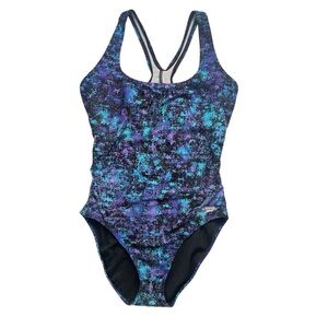Speedo Proback One-piece Racerback Black Purple Turquoise Size 8 Style #7228752